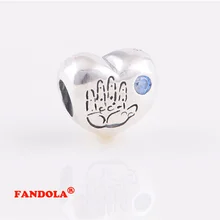 Подходит для Pandora шармы браслеты для маленьких мальчиков бусины с синим CZ стерлингового серебра 925 ювелирные изделия