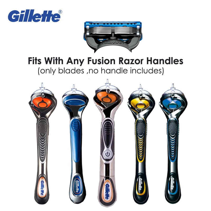 Beli Asli Gillette Fusion Blades Manual Pisau Cukur Pria Cukur Merek Mencukur Wajah Jenggot Alat Cukur Pisau Cukur Pisau 8 Pcs untuk Pria