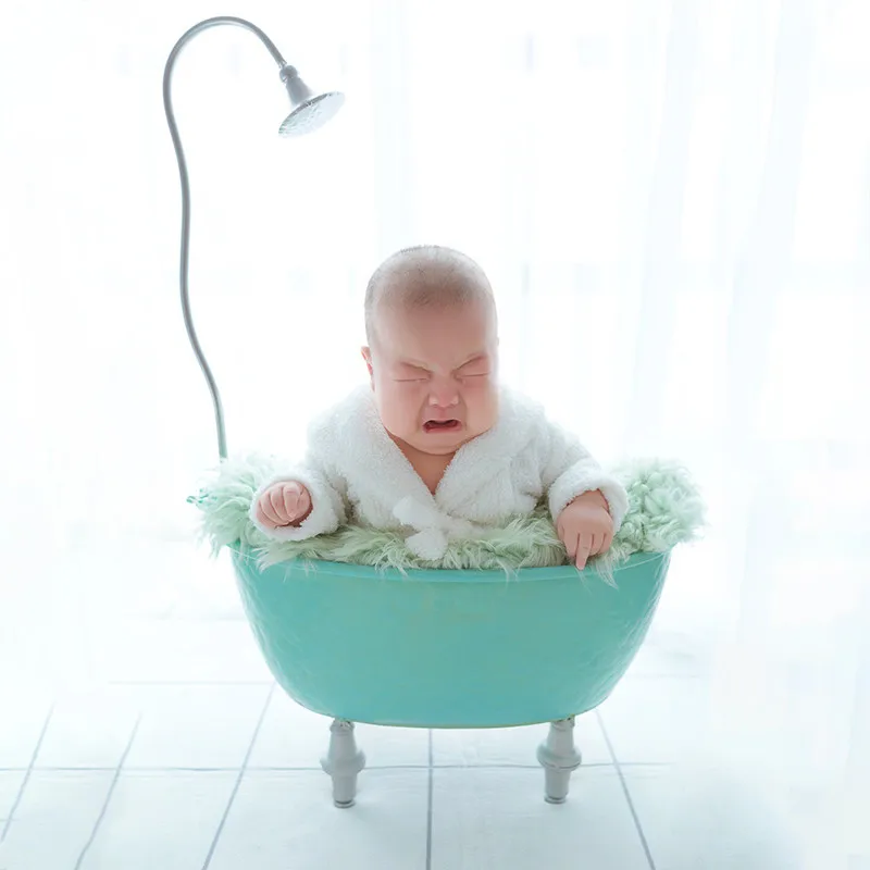 Newborn Photography Props for Girl New Iron Bathtub Photo Studio Creative Newborn Photo Props Photography Bucket Posing Beans