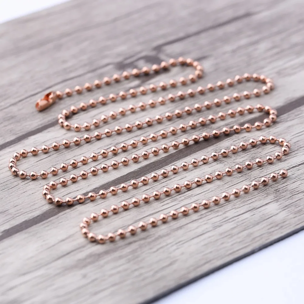 

onwear 5pcs 2.4mm 70cm long rose gold stainless steel beaded ball chains diy for jewelry making