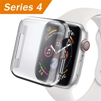 

ASHEI Silicone Soft Full Protective Case for Apple Watch TPU Cover 44mm 40mm iwatch series 4 All-around Ultra-thin Clear frame