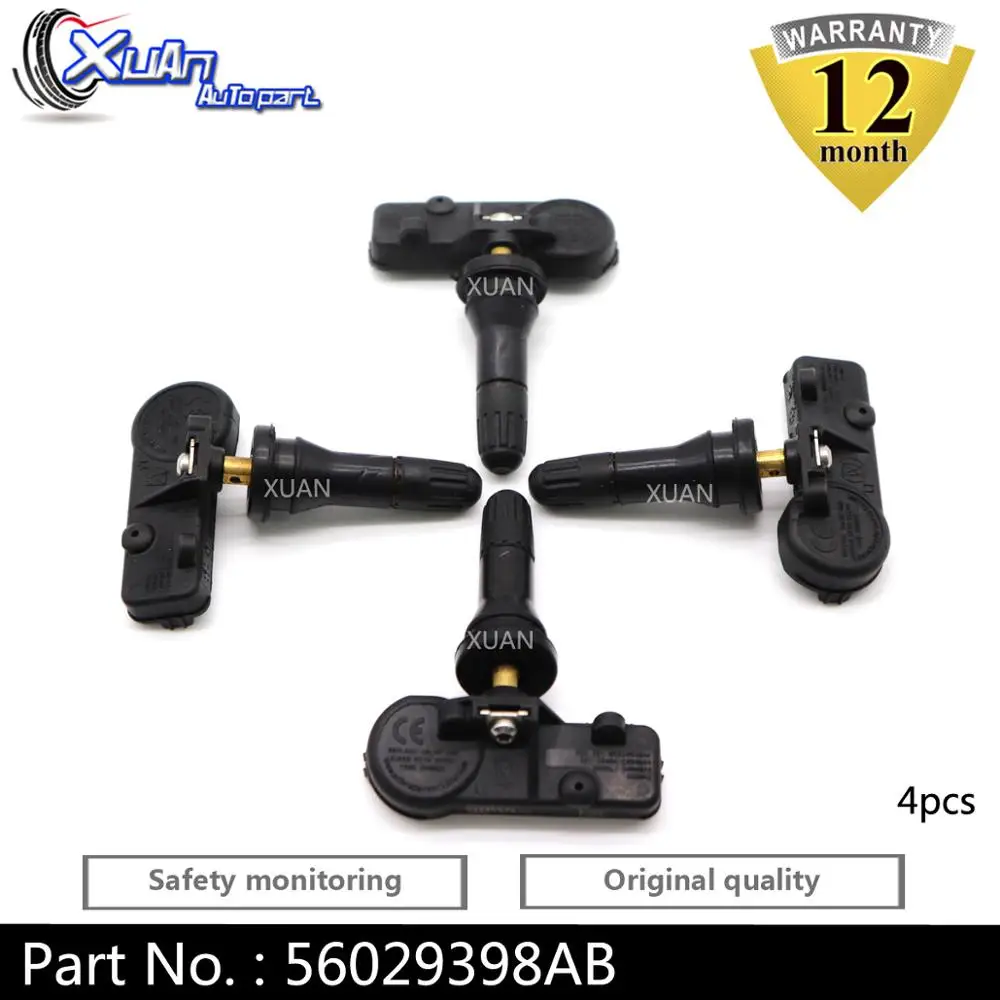 XUAN 4 шт. датчик давления в шинах TPMS 56029398AB для FIAT 500 JEEP GRAND CHEROKEE WRANGLER VOLKSWAGEN ROU TAN 2011