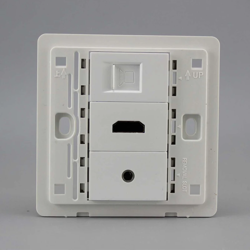 CAT5E RJ45 + HDMI+ Free solder 3.5mm Audio wall panel pic 3