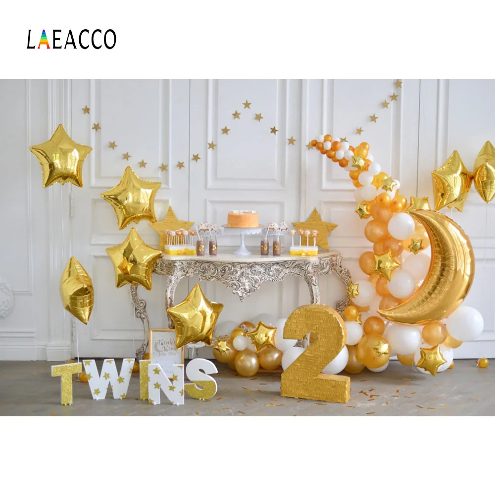 Фотофон Laeacco Balloons для детской фотосъемки 2 дня рождения студийной | Электроника