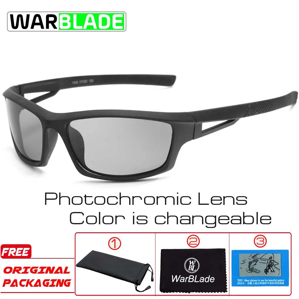 Photochromic Cycling Glasses Polarized Bicycle Eyewear Ultralight Sport Bike Sunglasses Black men&ampwomen Riding Goggles 1008 | Спорт и