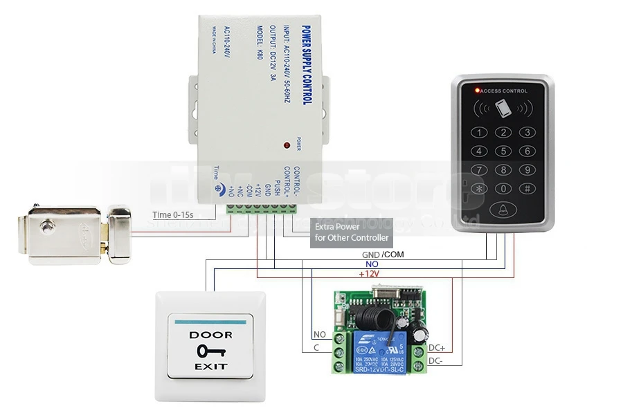 DIYSECUR 125 кГц RFID пароль клавиатуры двери Система контроля доступа с электронным магнитным замком Strike Lock питание Diy Kit