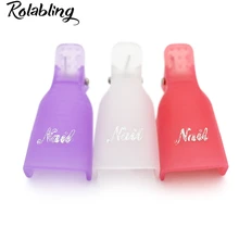 Rolabling 10 шт./кор. профессиональная белая/Розовая/фиолетовая жидкость для снятия лака Пластиковая клипса гвоздь Уход за ногтями Маникюр дизайн ногтей