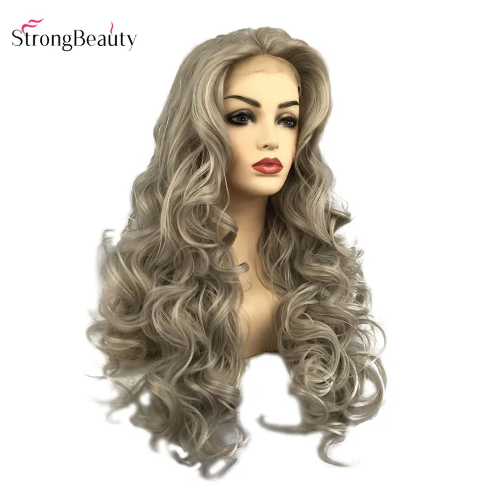 Buy StrongBeauty Silver gray Lace Front Wigs for black