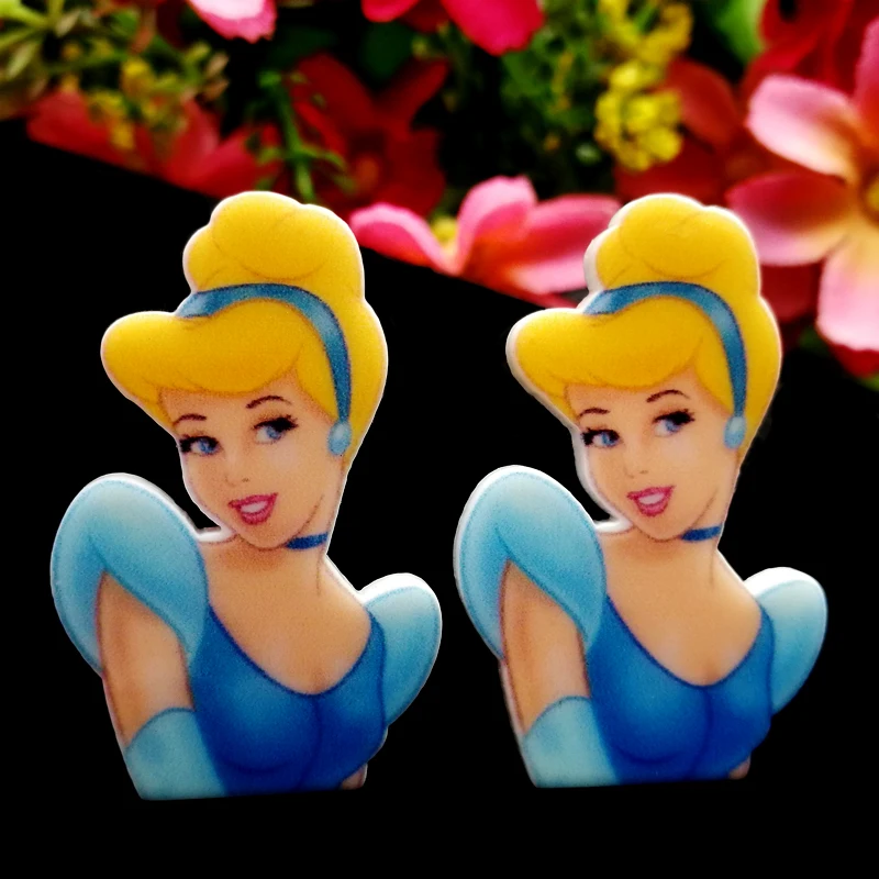 

40pcs/Lot 36x23mm Princess Cinderella Flat Back Resin Planar Cabochon Cartoon Character DIY Flatback Scrapbooking Accessories