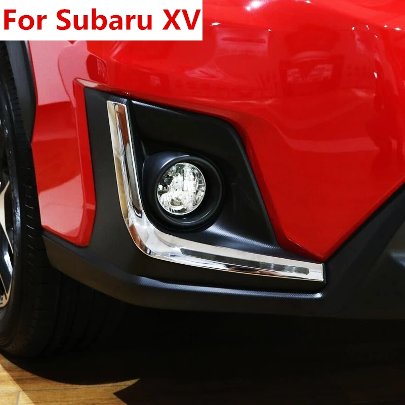 The new For Subaru XV 5-door Hatchback 2017 - 2021 ABS Chrome Exterior Front Fog Light Lid Eyelid Trim Lamp Foglight Bumper 2pcs 1