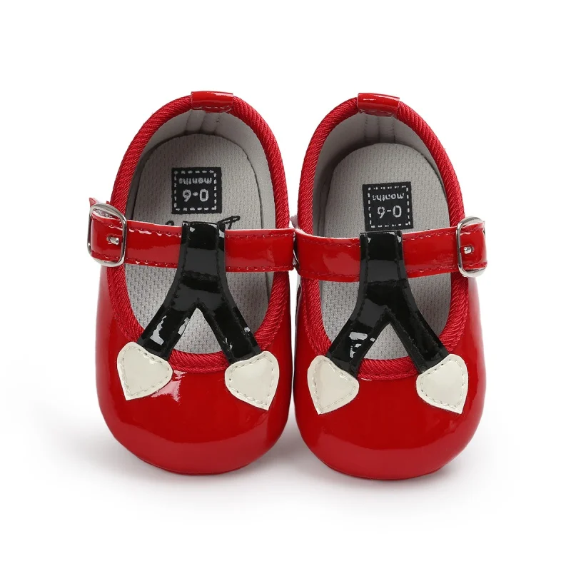 

Baby Red Cherry Shoes Spring Summer Bling Pu Leather Soft Sole Toddler Shoes Fashion Baby First Walkers Prewalker