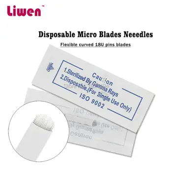 

New Cheapest 500pcs microblading needles 18 U-shape permanent makeup manual eyebrow tattoo pen machine needles free DHL