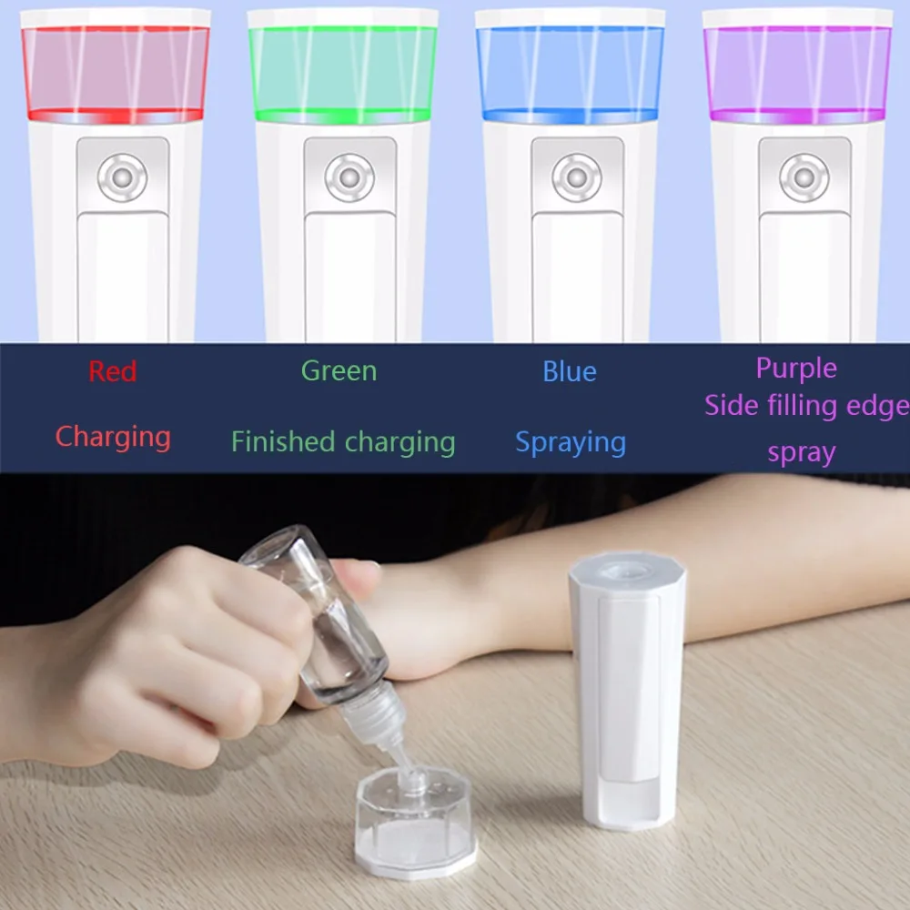 

25ml Nano Mist Spray Facial Moisturizing USB Rechargeable Mini Beauty Instrument Handy With Mobile Power Supply