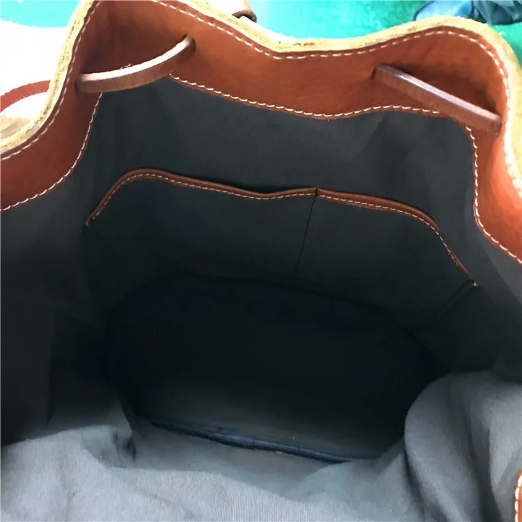 Винтажный Элегантный дизайнерский рюкзак из натуральной дубленой кожи для девочек, рюкзак для путешествий из натуральной воловьей кожи, женский черный рюкзак