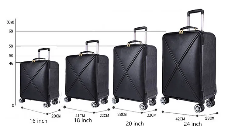 LeTrend ретро чемодан на колёсиках из искусственной кожи набор Спиннер высокой емкости тележка высокого класса чемодан класса люкс колеса для женщин каюта Мода