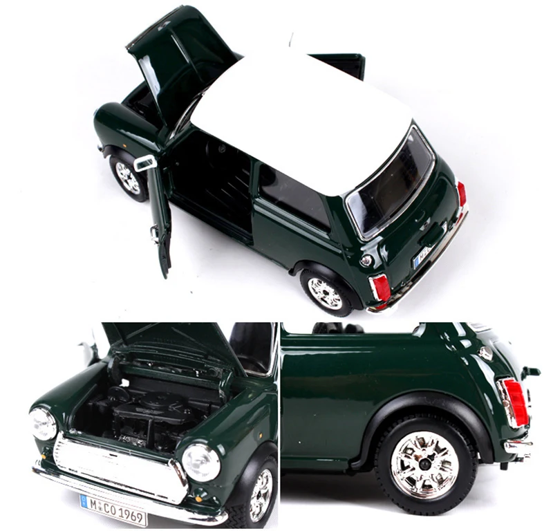 Коллекционная Коллекция 1:24 Литой автомобиль 1969 MINI COOPER классические модели автомобилей Спортивные Машинки Игрушки красный/зеленый цвет