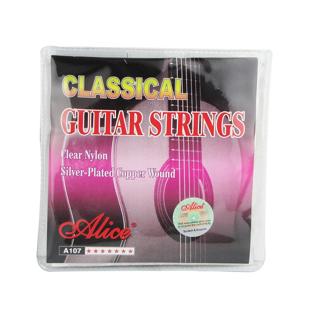 Alice Classical Guitar Strings Clear Nylon Silver Plated Copper Alloy
