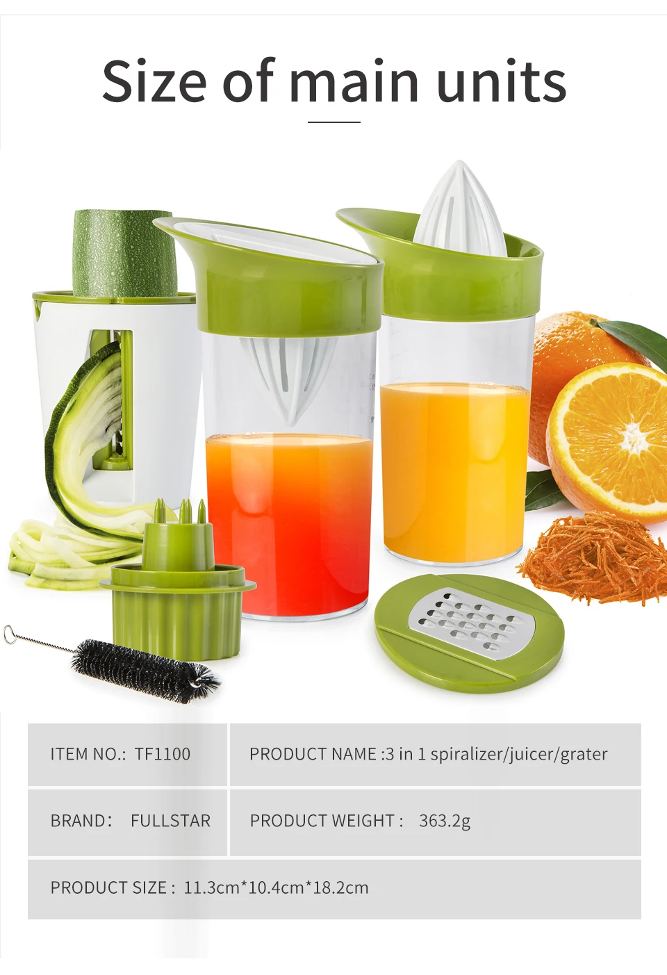 Fullstar vegetal espiral slicer cortador vegetal spiralizer
