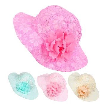

Beautiful Flower Baby Girls Sun Hat Brim Solid Lace Toddler Beach Bucket Hat Baby Bonnet Girl Fashion Summer Cap 2020 Fashion