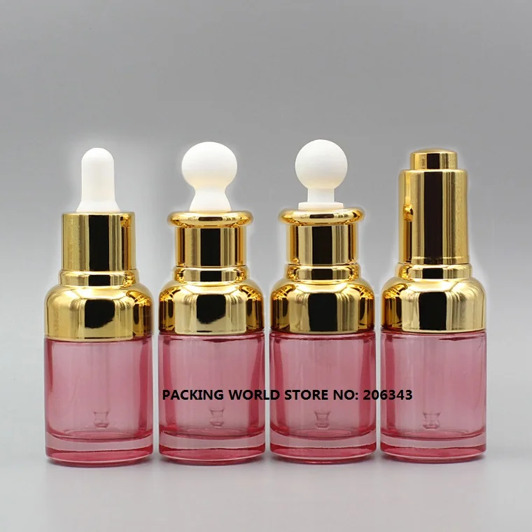 Download 30ml pink glass dropper bottle with gold shoulder and gold ...