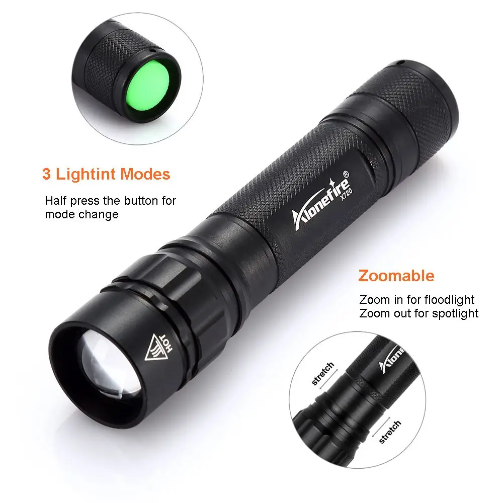AloneFire X720 Zoom светодиодный фонарик тактический фонарь для кемпинга Q5