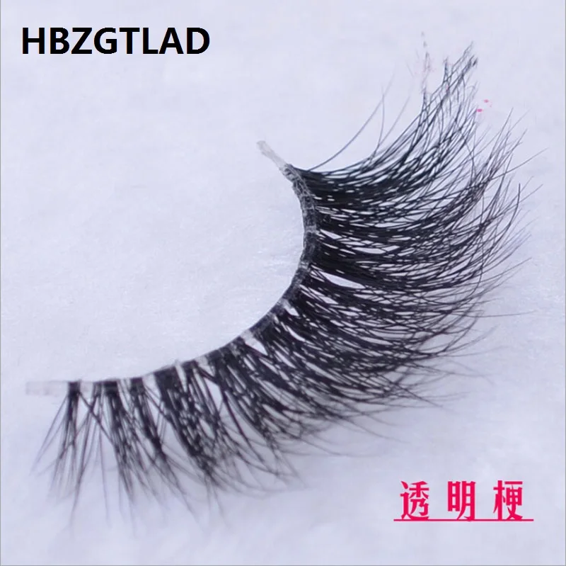 

HBZGTLAD Transparent Stems Mink False Eyelashes Cross Winged Natural Long 3D Fake Eyelashes Stage Performance Thick Eye Lashes