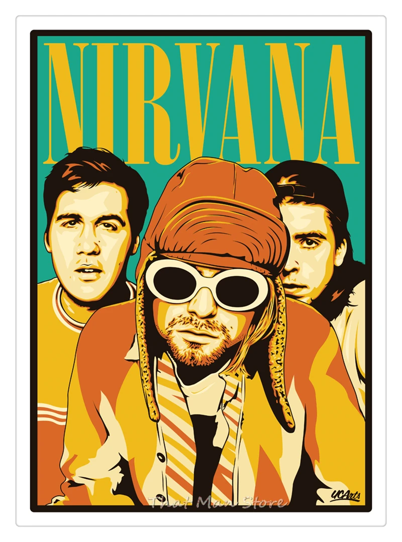 Музыкальная группа Nirvana Kurt Cobain плакат мелованная бумага настенный плакат домашний декор четкое изображение наклейки на стену - Цвет: Сливовый