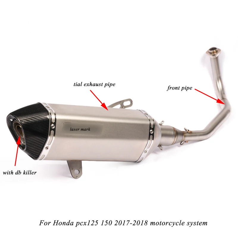 

2017 2018 2019 Silp on For Honda PCX 125/150 Motorcycle Modification non-destructive Link Exhaust Muffler Pipe With DB Killer