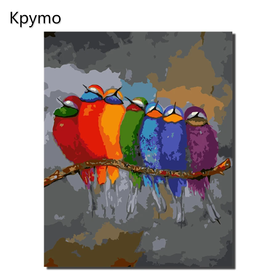 Frameless Parrot Animal DIY Painting By Number Wall Art Picture Paint