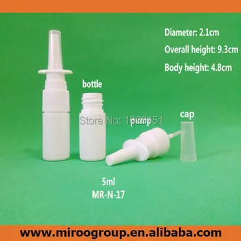 

10pcs/lot 5ml plastic Nasal Spray Pump bottle, 5ml HDPE Nasal Atomizers, 5ml Oral Spray Applicators