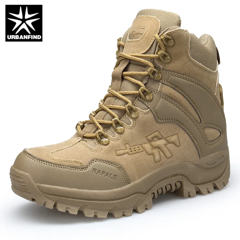 

URBANFIND Men's Boots Military boot Combat Mens Chukka Ankle Bot Tactical Big Size Army Bot Male Shoes Safety Motocycle Boots