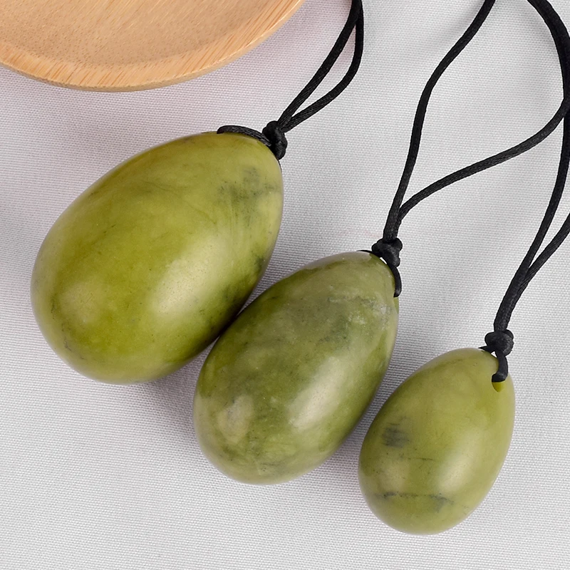 

Green Jade Yoni Egg Set Natural Massage Stone Kegel Exercise Vaginal Muscle Tightenning Ben Wa Balls Crystal Healing Sphere