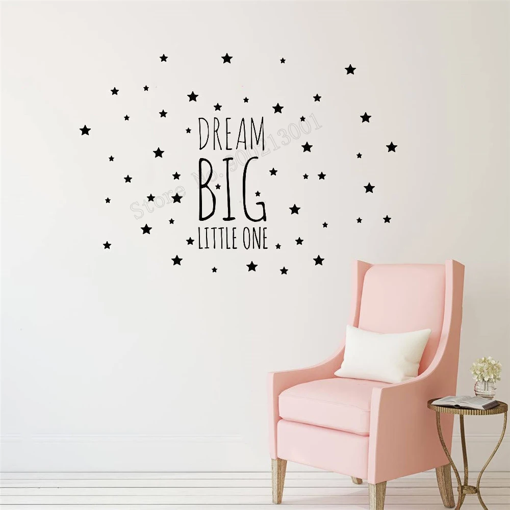 

Art Home Sticker Star Wall Decorative kids Girls Room Decel Dream Big Little One Poster Mural Removeable Decor Lovely LY26