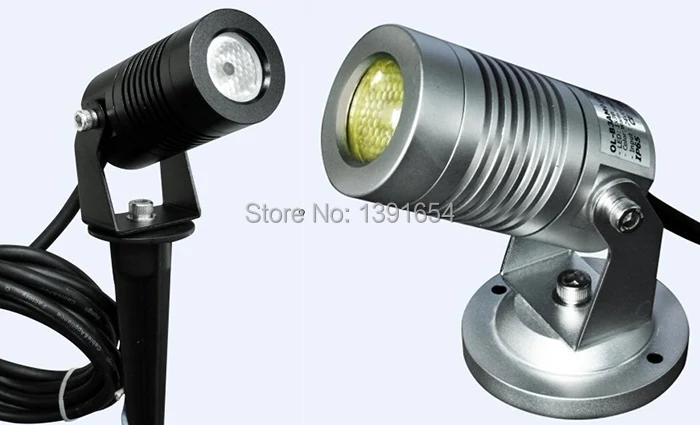 Beste Outdoor IP65 3 w CREE LED Tuin Spot Light 12 v 24 v Landschap Verlichting Ronde Spike Base Zwart zilver Kleur 8 stks partij DHL Freeship