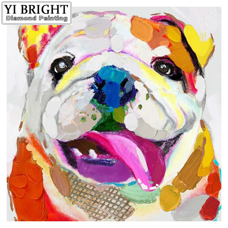 

drawing colorful dog "5D DIY Diamond Painting Cross Stitch Mosaic Diamond Embroidery&Rhinestones Pattern Full Resin