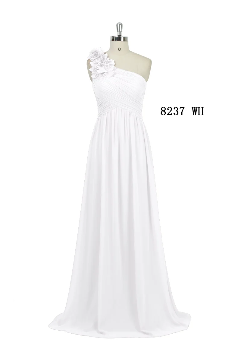 Платья подружки невесты Ever Pretty элегантные EP08237 на одно плечо с цветочным подкладом свадебное платье для беременных дешевые платья подружки невесты - Цвет: White