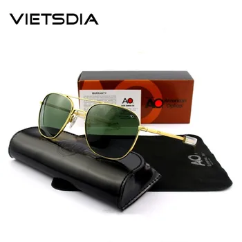

AO Pilot Sunglasses Army MILITARY 2019 Men Brand Designer American Optical Glass Lens Sun Glasses Oculos De Sol Masculino UV400
