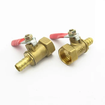 

6mm 8mm 10mm Hose Barb x 1/8" 1/4" 3/8" 1/2" BSP Female Thread Two Way Brass Pneumatic Shut Off Ball Valve Pipe Fitting