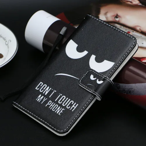Чехол-бумажник с рисунком для Vertex Impress Aero из искусственной кожи LTE, Модный милый чехол-книжка с единорогом и подставкой, сумка для мобильного телефона - Цвет: Черный