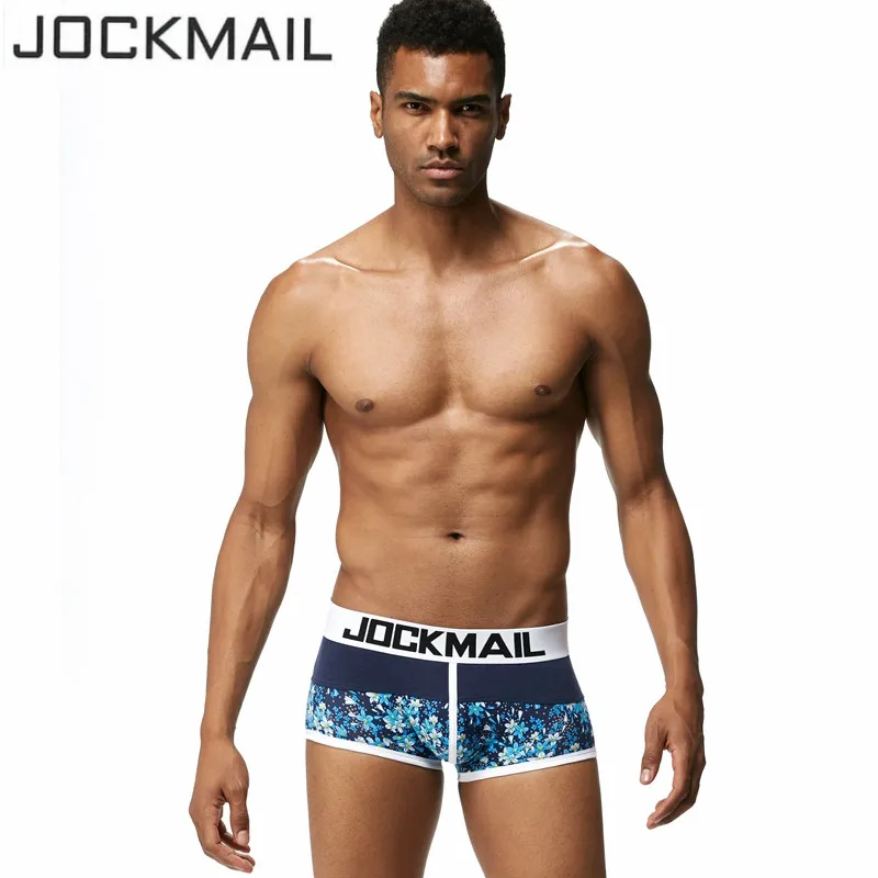 JOCKMAIL брендовые пикантные для мужчин нижнее бельё для девочек мужские боксеры шорты Боксеры принт Мужской трусики удобные трусы дышащи