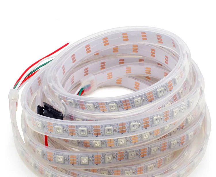 WS2811 WS2812 Светодиодные ленты 5050 SMD индивидуально адресуемых Smart RGB светильник гирлянда PCB DC5V/12 V 50 см/1 м/5 м IP30/65/67 Водонепроницаемый