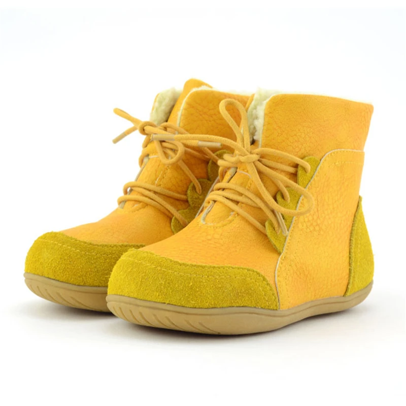 Botas de nieve de tobillo de retazos para niños botas de encaje de tela de algodón para niñas botas cálidas de punta redonda para niños AA51212 - 5