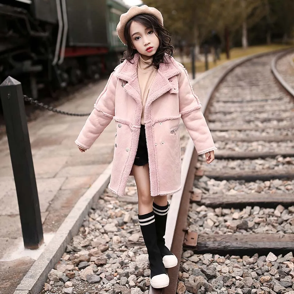

2018 New Girl Coat Kids Children Winter Leisure Toddler Velvet Coat Toddler Thickened Baby Winter Jacket Berber Fleece