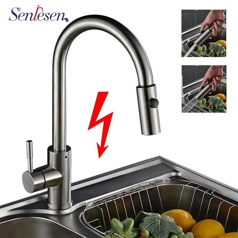 Senlesen Low Pressure Kitchen Faucet Mixer 304 Stainless Steel