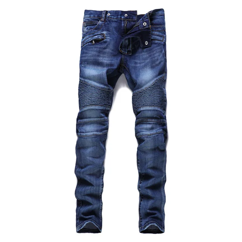 2018 Dropshipping Mens Biker Jeans Pants Brand Designer Light Ripped ...