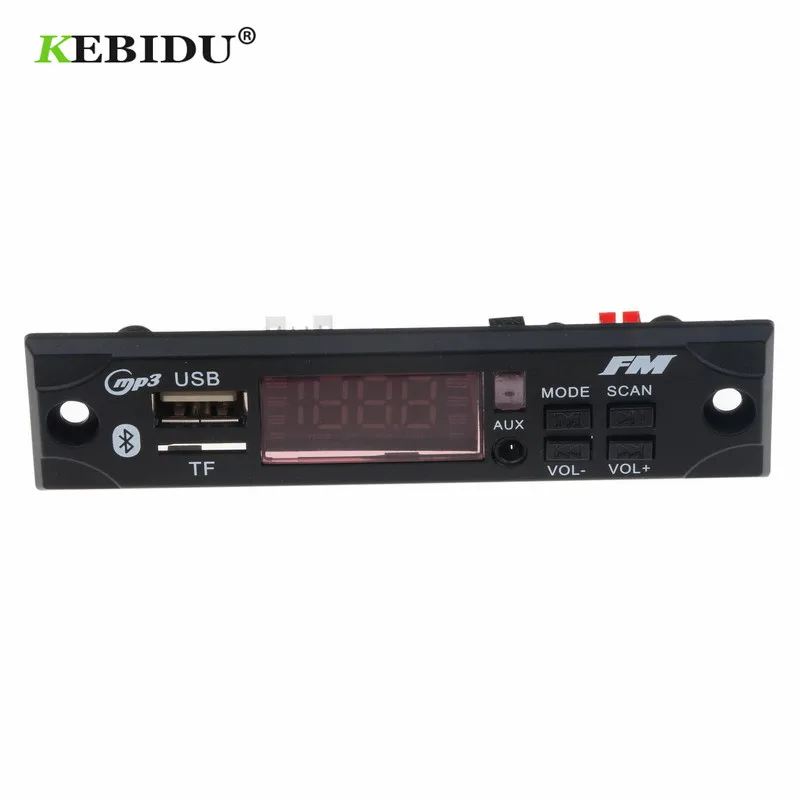 

Kebidu Car Audio 5V 12V MP3 WMA Decoder Board USB TF FM Radio Module Wireless Bluetooth MP3 Player with Remote Control For Car