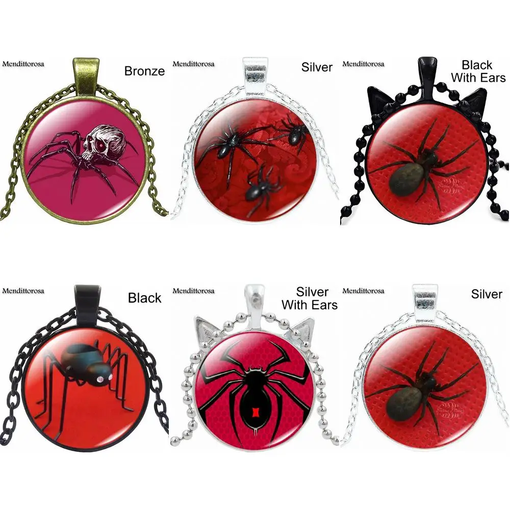 

For Women Men Party Silver Plated Jewelry Glass Cabochon Pendant Choker Neckalce Black Widow Marvel Avengers