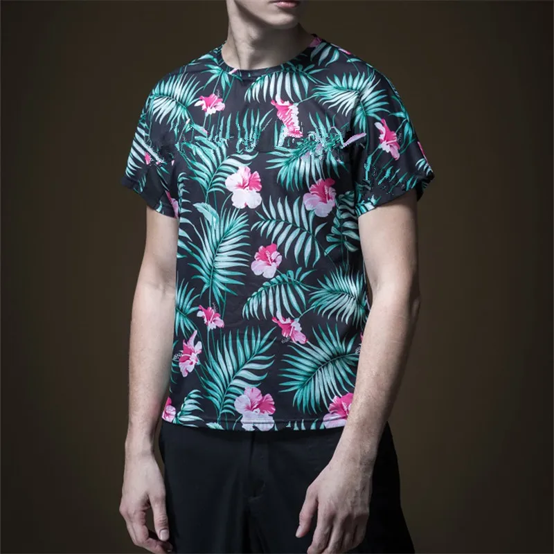 

Plant leaves T Shirt Men Flower Hip Hop Tee 3d Print Tshirts Fashion Mens Clothing 2019 New Summer Casual Tops Street wear
