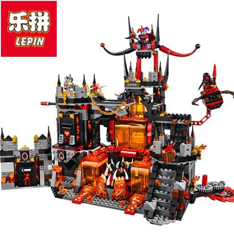 

Lepin 1237Pcs Nexus Knights Chevaliers Axl Jestros Volcano Lair Combinaison Marvel Building Blocks Toys Compatible Legoingly