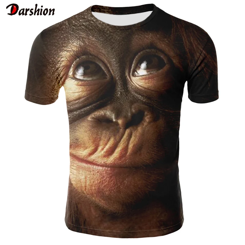 

3D Orangutan Print T shirt Men/Women 2019 Hot Sale Animal Print Funny Monkey Short Sleeve Summer Tops Tees Tshirt Male 4XL